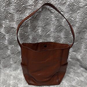 Frye Leather Side Pockets Hobo Shoulder Bag